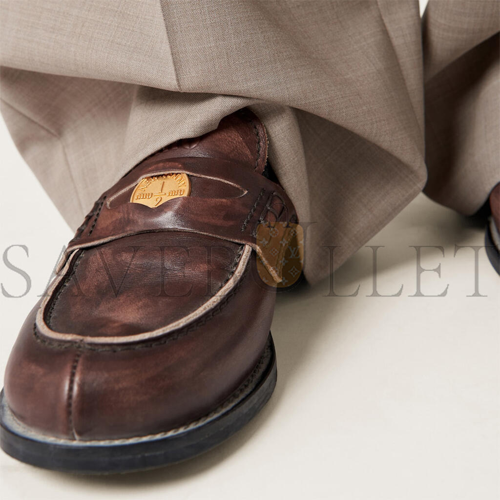 M1v M1v vintage-effect leather penny loafers 5d773d